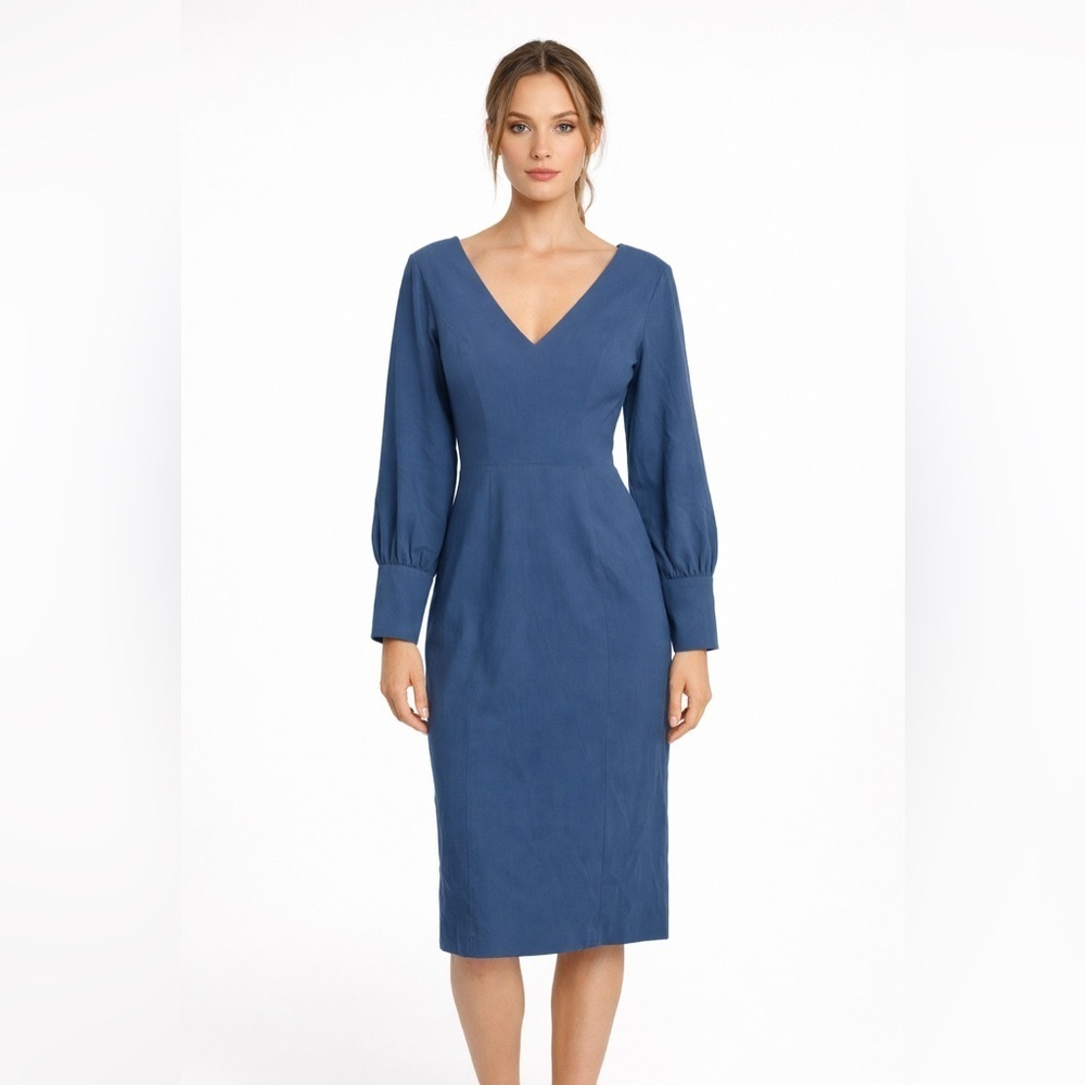 Dress The Population Norah Sheath Dress in Graphite Blue